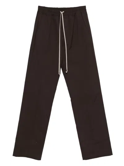Rick Owens Drawstring-cuffed Trousers In Brown