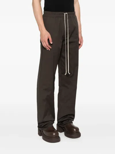 Rick Owens Drawstring-cuffed Trousers In Brown