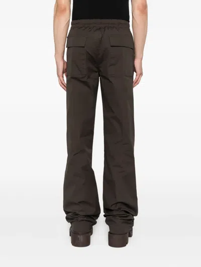 Rick Owens Drawstring-cuffed Trousers In Brown
