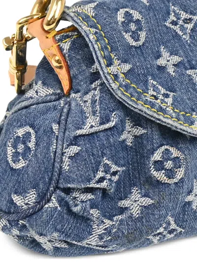 Pre-owned Louis Vuitton 2005 Mini Monogram Denim Pleaty Tote Bag