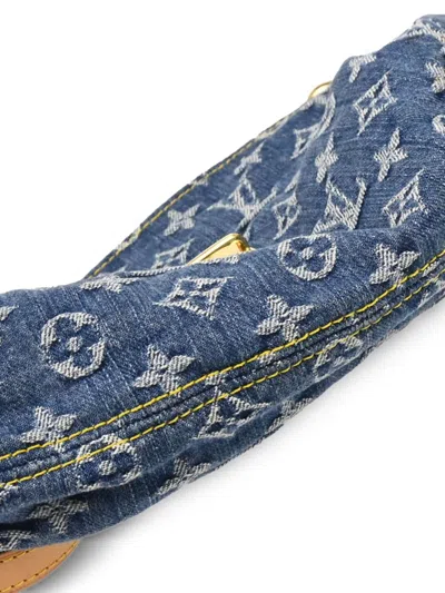 Pre-owned Louis Vuitton 2005 Mini Monogram Denim Pleaty Tote Bag