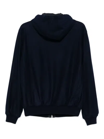 Fedeli Hooded Zip-up Jacket In Blue