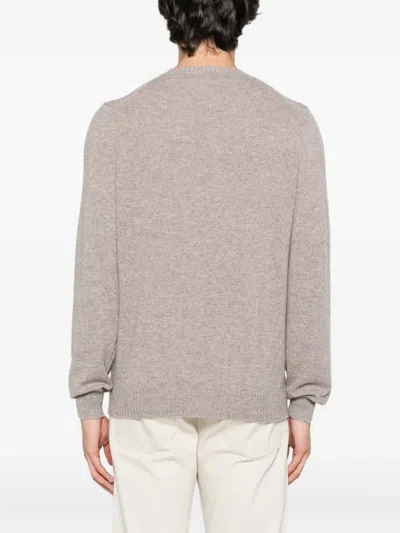 Fedeli Crew-neck L/s Knitted Sweater Man In Neutral