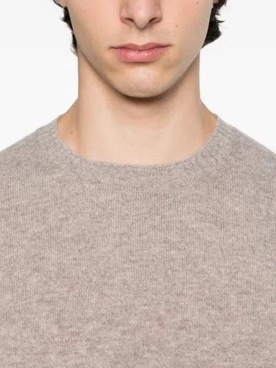 Fedeli Crew-neck L/s Knitted Sweater Man In Neutral