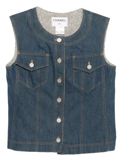 Pre-owned Chanel 1999 Sleeveless Denim Vest