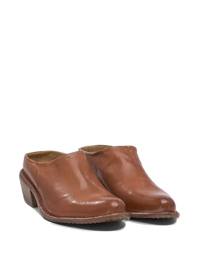 Moma Leather Low-heel Mules