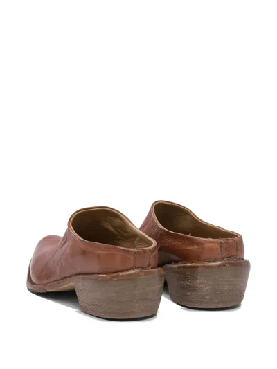 Moma Leather Low-heel Mules