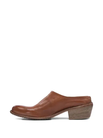 Moma Leather Low-heel Mules