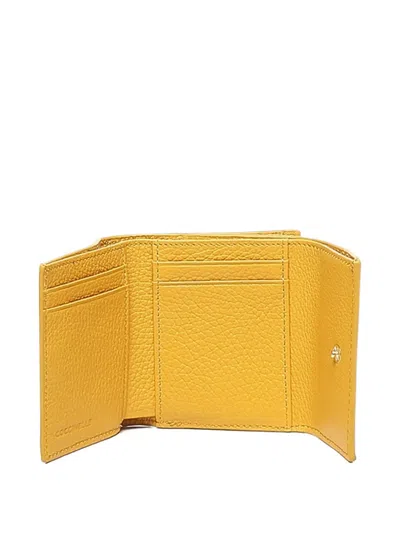 Coccinelle Grained-leather Wallet In Yellow