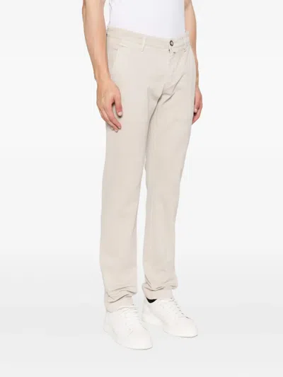 Jacob Cohen Slim Waist Denim Trousers With Pockets In Gray