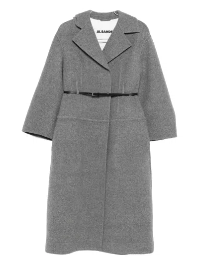 Jil Sander Belted Wool-cotton Coat