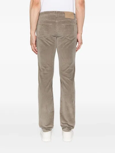 Jacob Cohen Slim Fit Trousers Belt Loops In Brown