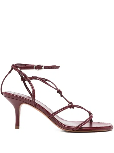 Ba&sh 80mm Knotted Leather Sandals In Red