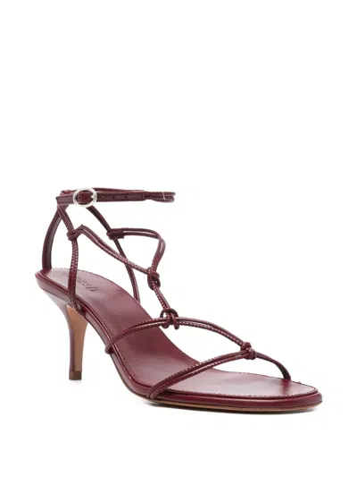Ba&sh 80mm Knotted Leather Sandals In Red