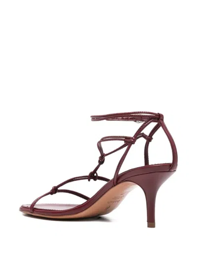 Ba&sh 80mm Knotted Leather Sandals In Red