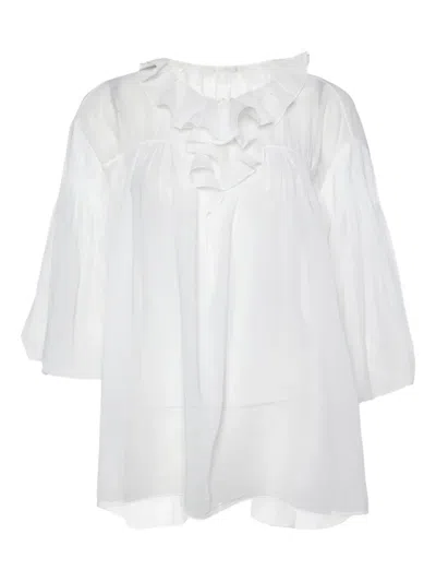 Pre-owned Chloé 2024 Ruffled Cotton Top