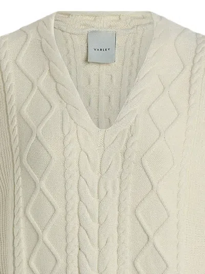 Varley Cable-knit V-neck Vest In Neutral
