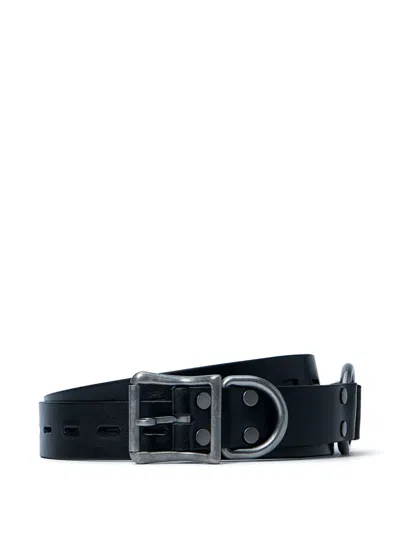 Martine Rose Punched-hole Buckle Belt In Black