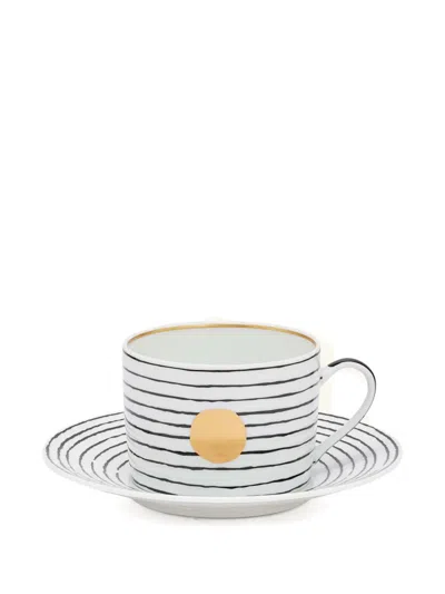 Bernardaud Aboro Tea Cup And Saucer In Multi