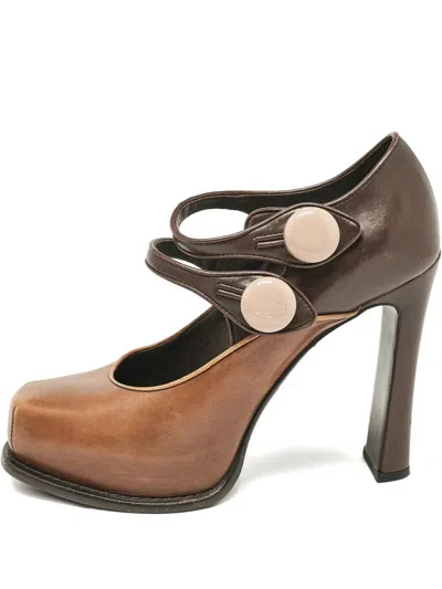 Pre-owned Louis Vuitton 2024 100mm Two-tone Pumps In Brown