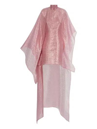 Taller Marmo Womens Dallas Band-collar Woven Kaftan Pink In Pink