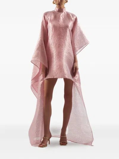 Taller Marmo Womens Dallas Band-collar Woven Kaftan Pink In Pink