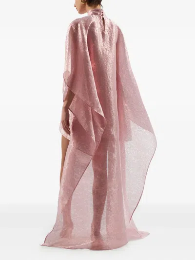 Taller Marmo Womens Dallas Band-collar Woven Kaftan Pink In Pink