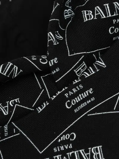Balmain Logo-print Hoodie In Black