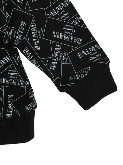 Balmain Logo-print Hoodie In Black