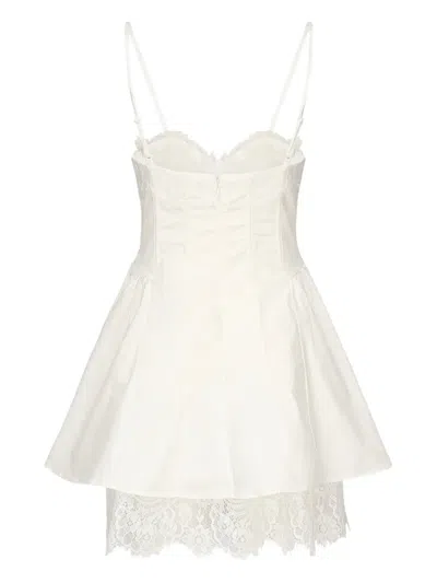 For Love & Lemons Shae Lace-insert Mini Dress In Neutral