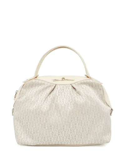 Pre-owned Aigner Vintage 2023 Monogram Tote Bag In White