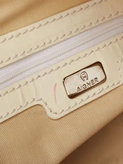 Pre-owned Aigner Vintage 2023 Monogram Tote Bag In White