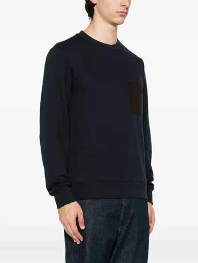 Moncler Patch Pocket Cotton And Cashmere-blend Sweatshirt In Black