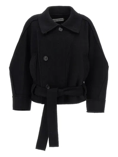 Issey Miyake Out Of A Cube Coats And Trench Coats Black In Black