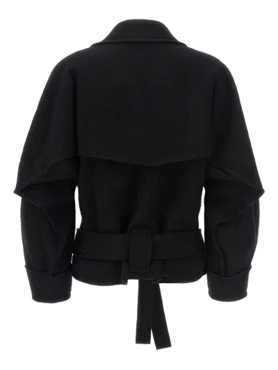 Issey Miyake Out Of A Cube Coats And Trench Coats Black In Black