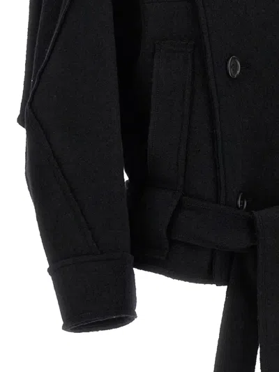 Issey Miyake Out Of A Cube Coats And Trench Coats Black In Black