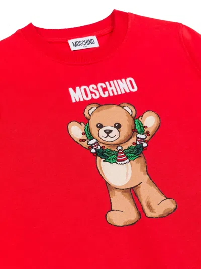 Moschino Bear-motif Sweatshirt In Red