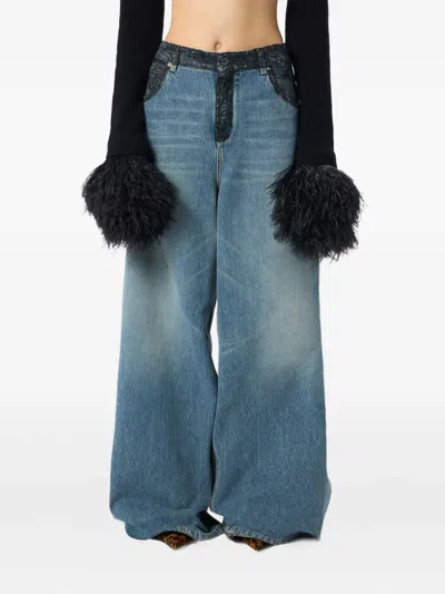 Blumarine Lace-trim Jeans
