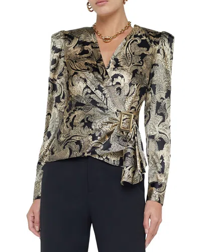 L Agence L'agence Bensen Silk-blend Wrap Blouse