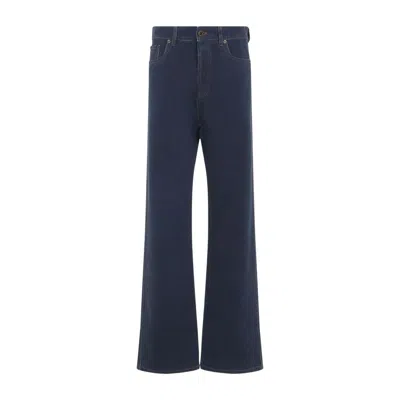 Miu Miu Wide-leg Mid-waist Denim Trousers In Blue