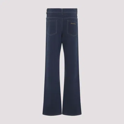 Miu Miu Wide-leg Mid-waist Denim Trousers In Blue