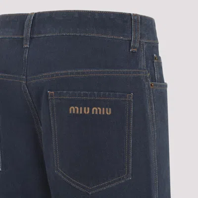 Miu Miu Wide-leg Mid-waist Denim Trousers In Blue