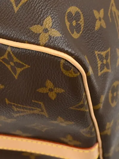 Pre-owned Louis Vuitton 2000 Monogram Keepall Bandouliere 60 Duffle Bag In Brown