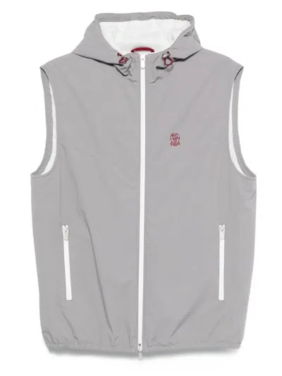 Brunello Cucinelli Waterproof Vest In Gray