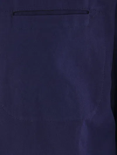 Alberto Biani Pocket Cotton-canvas Shirt In Blue