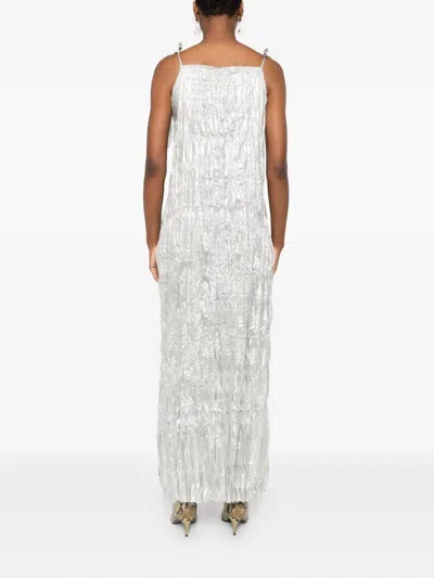 Marques' Almeida Crinkled Slip Dress In Gray
