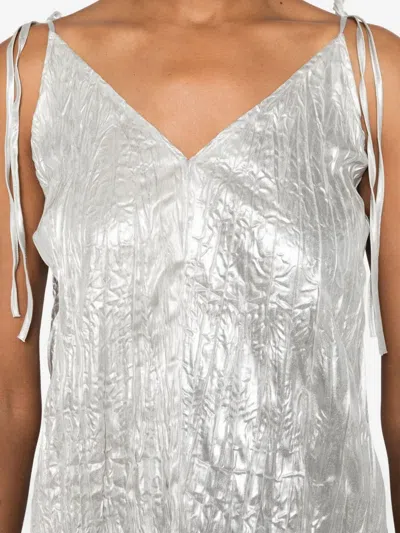 Marques' Almeida Crinkled Slip Dress In Gray