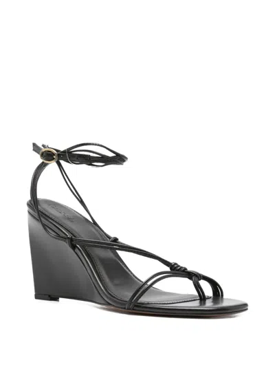 Ba&sh 90mm Conny Wedge Sandals In Black