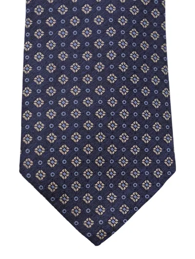 Canali Blue Wool Tie In Blue
