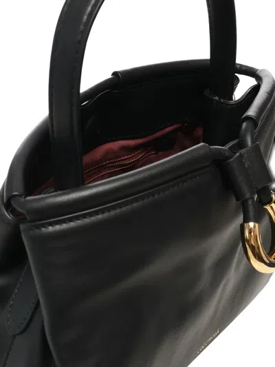 Coccinelle Ring-detail Top-handle Bag In Black